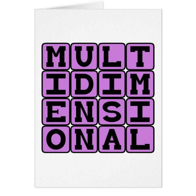 Cartão Multidimensional, Através de Muitas Dimensões (Frente)