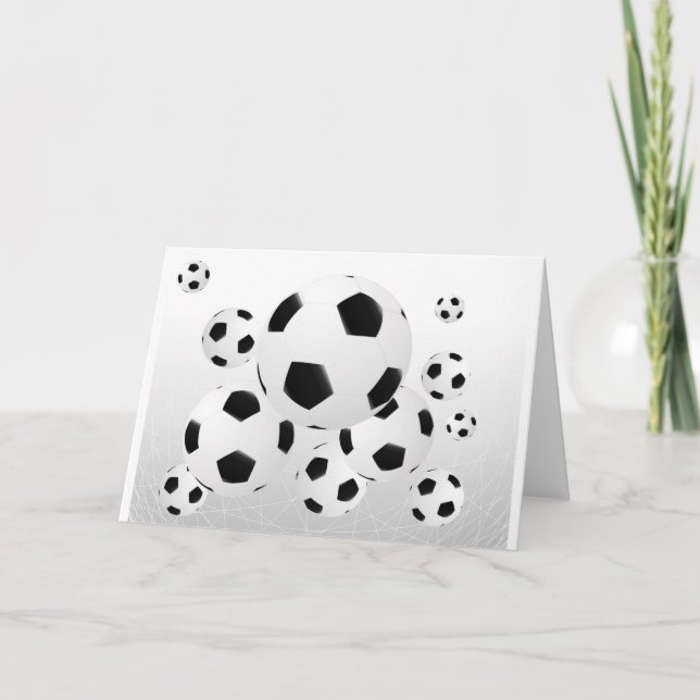 Cartão Multiple Soccer Balls Greeting Cards (Frente)
