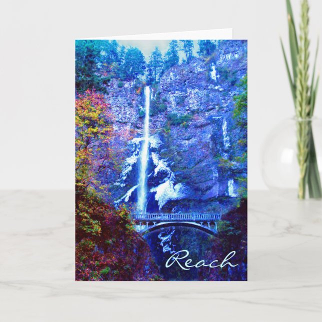 Cartão Multnomah Falls Bridge Greeting Cards (Frente)