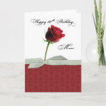 Cartão Mum 87th Birthday Red Rose<br><div class="desc">Your mum is one special lady that is why she deserves a special greeting for her birthday soon. A card like this one would make for a specially heartfelt birthday greeting card for her 87th birthday. With a budding rose on the front and a sweet inside message you will truly...</div>