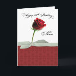 Cartão Mum 88th Birthday Red Rose<br><div class="desc">Like the blooming rose on the cover of this card, your love for your mum is always blooming too. Let her know that by sending her this card on her soon to happen 88th birthday celebration. (The ribbon is printed only and not real)</div>