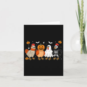 Cartão Mummy Chicken Skeleton Ghost Pumpkin Halloween Chi