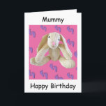 Cartão Mummy mum mam birthday card from baby child<br><div class="desc">Here is a lovely card for a child to its mother. You can change the greeting on the front and the verse inside or leave blank. This would make a lovely gift or treat yourself! Please take a look at my other mugs, products and cards in my bunny range. pattern...</div>