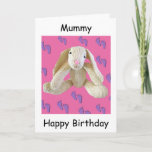 Cartão Mummy mum mam birthday card from baby child<br><div class="desc">Here is a lovely card for a child to its mother. You can change the greeting on the front and the verse inside or leave blank. This would make a lovely gift or treat yourself! Please take a look at my other mugs, products and cards in my bunny range. pattern...</div>