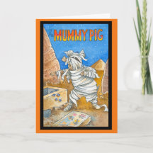 Mummy Pig Halloween greeting card