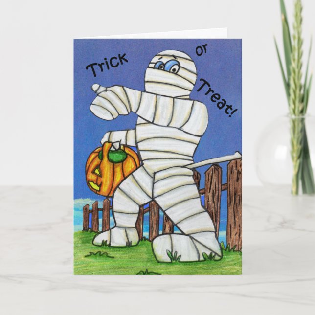 Cartão Mummy Trick or Treat Halloween Card (Frente)
