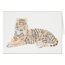 Cartão mundial de tigres do Word