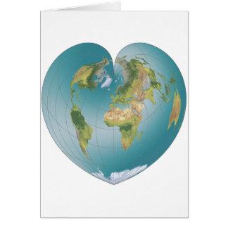 Cartão Mundo Coração-Dado forma