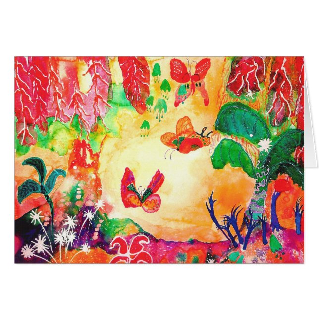 Cartão Mundo da borboleta (Frente Horizontal)