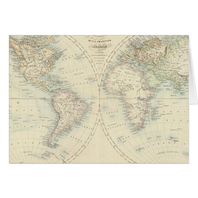 Cartão Mundo nos Hemisférios (Frente Horizontal)