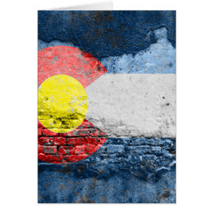 Cartão muro de tijolos do Colorado flag
