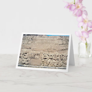 Cartão Muro Egípcio Antigo com Hieroglifos, Luxor