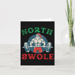 Cartão Músculo Engraçado do Norte Santa Natal Bodybuild