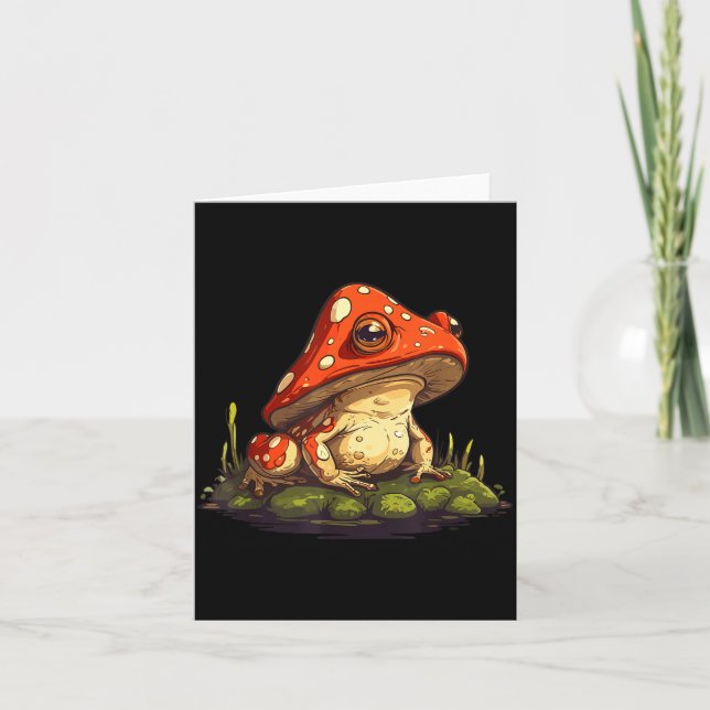 Cartão Mushroom Frog Toadstool Nature Aesthetic Cottageco (Frente)