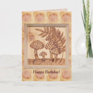 Cartão Mushrooms Autumn Birthday Rustic Woodland