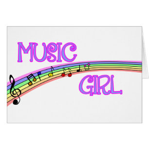 Cartão Music Girl Rainbow