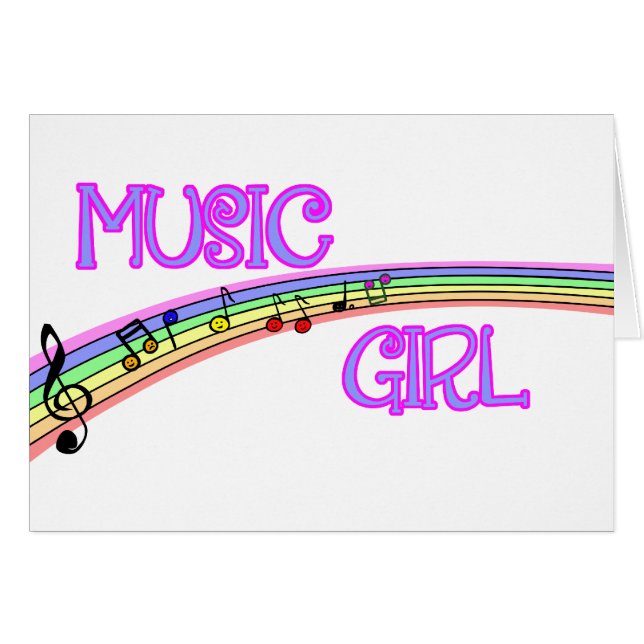 Cartão Music Girl Rainbow (Frente Horizontal)
