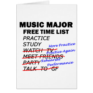 Cartão Music Major List - Cara