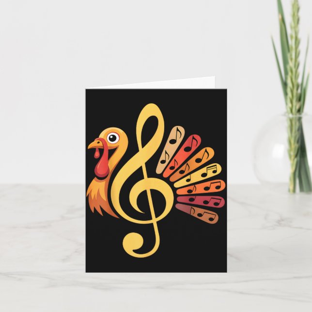Cartão Music Note Symbol Turkey Teacher Fall Thanksgiving (Frente)