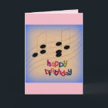 Cartão Music Notes and Text Birthday Greeting Card Friend<br><div class="desc">Music Notes on a colorful backdrop with "happy birthday." Pink Background,  but it can be changed to the color you desire if pink is not for you. Inside Text: " To someone that has always brought the music into my life:</div>