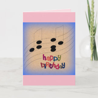 Cartão Music Notes and Text Birthday Greeting Card Friend