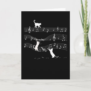 Cartão Music Notes Playful Cat