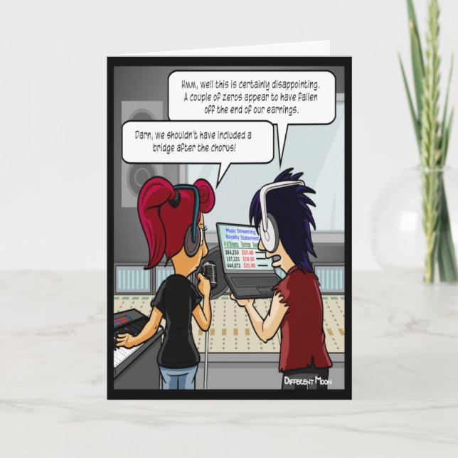 Cartão Music Royalties Funny Birthday Card (Frente)