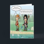 Cartão Music Streaming Funny Pun Birthday Card<br><div class="desc">This funny birthday card features a musician literally streaming his music. He no longer sells very many CD's because everyone is streaming music now. The musician decides to try out streaming by tossing his CD's into the water! He's obviously very confused, and the fisherman has a very perplexed look on...</div>
