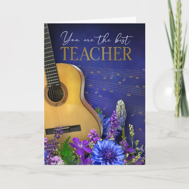 Cartão Music Theme Teacher Appreciation Card (Frente)