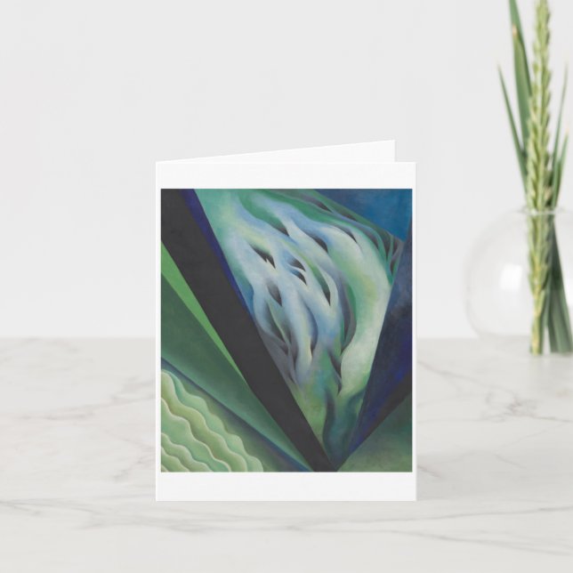 Cartão Música Azul e Verde por Georgia O'Keeffe, (Frente)