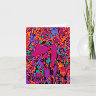 Cartão Música colorida de toque de placa de arte Abstrato