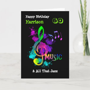 Cartão Música Colorida, Feliz Aniversário Personalizado