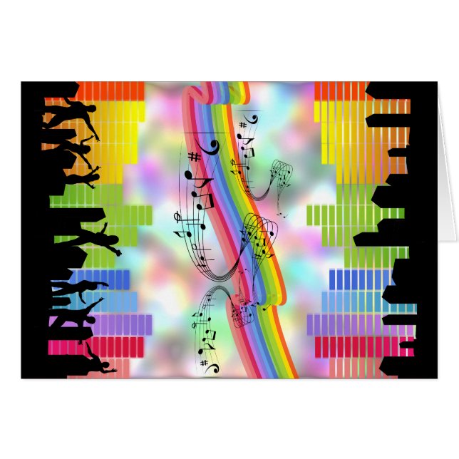 Cartão Música Colorida Party (Frente Horizontal)