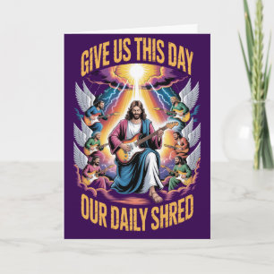 Cartão Música Cristã de Guitarra Divertida de Aniversário