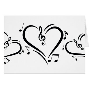 Cartão Música do amor do Clef da ilustração