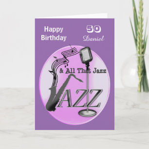 Cartão Música Jazz Personalizada - Parabéns