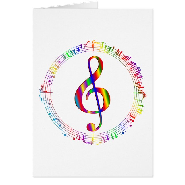 Cartão Música no círculo (Frente)
