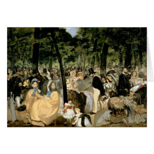 Cartão Música nos jardins de Tuileries, 1862 de Manet