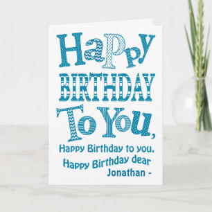 Cartão Música Personalizada De Aniversário Azul, Basead