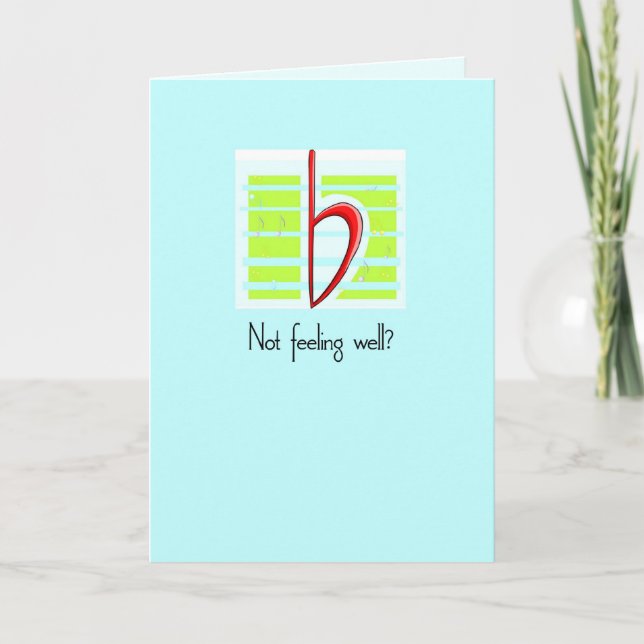 Cartão Música Plana, fique bem, azul (Frente)