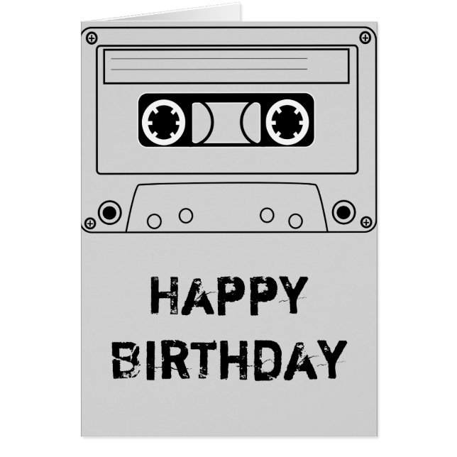 Cartão Música retrorativa do grunge da fita (Frente)