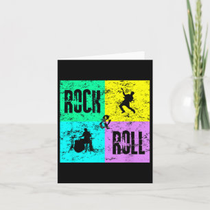 Cartão Música Rock & Roll Vintage Retro Bateria 80s G