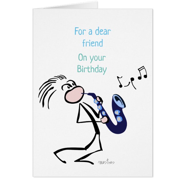 Cartão Música saxofone Jazz (Frente)