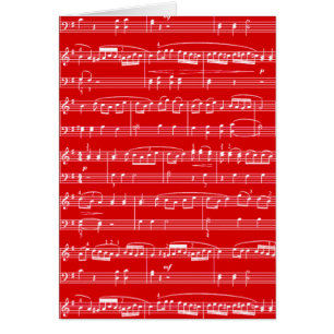 Cartão música vermelha