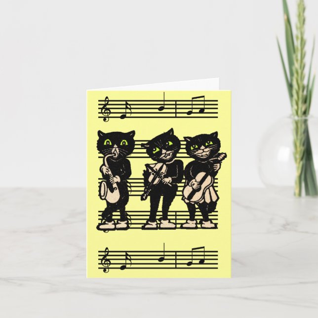 Cartão Musical Black Cats Note Card (Frente)