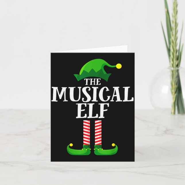 Cartão Musical Elf Matching Family Group Christmas Party  (Frente)
