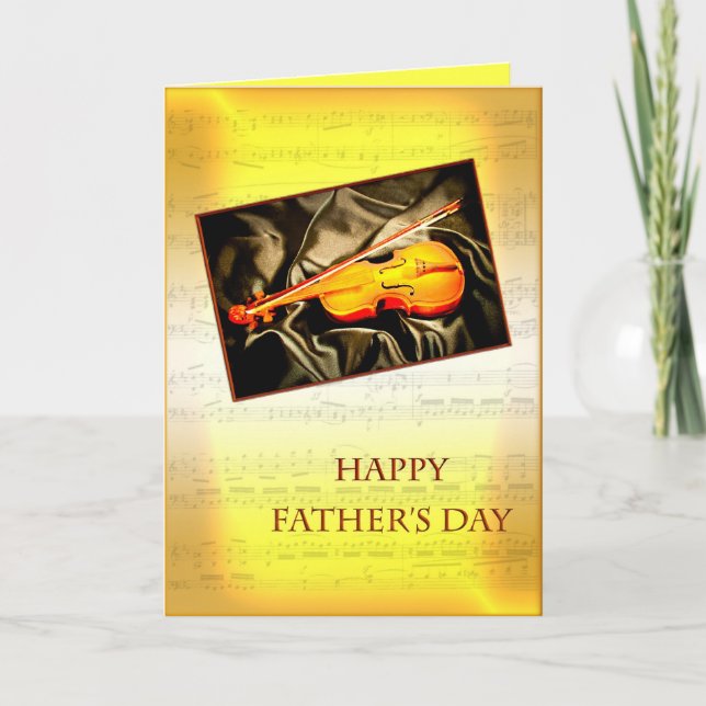 Cartão Musical Father's day card with a violin (Frente)
