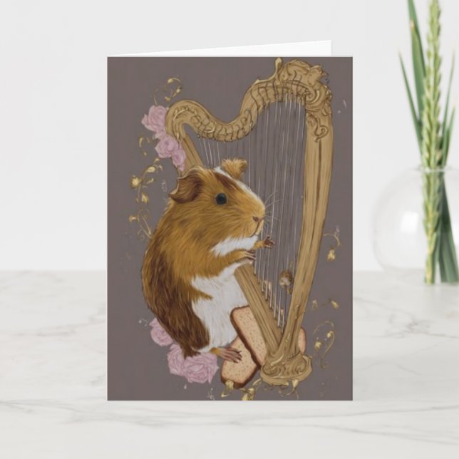 Cartão Musical Guinea Pig Greeting Card (Frente)
