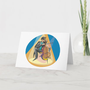 Cartão Músico Tocando O Chello