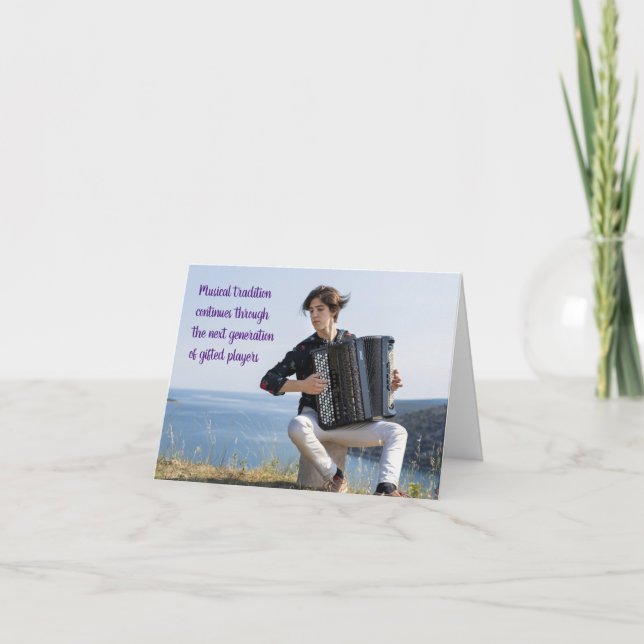 Cartão Músico Tradicional Acordeonista Acordeonista (Frente)